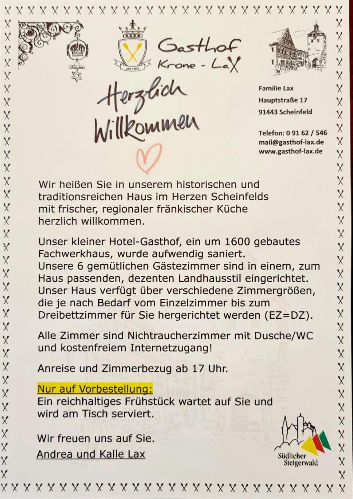 Hotel-Gasthof Krone-Lax Scheinfeld Eksteriør billede